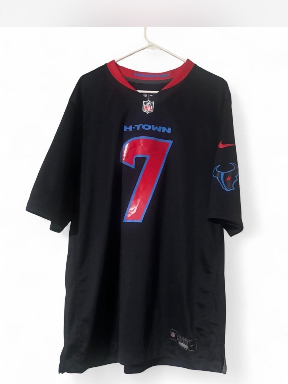 Nike Black Houston Texans #7 Jersey with Red and Blue Accents